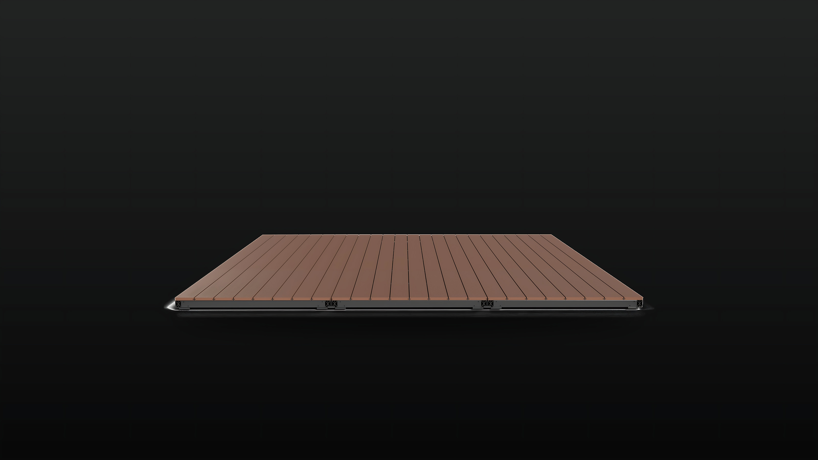 A Terraform Deck with aluminium frame and timber-look boards